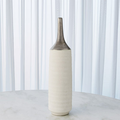 Two Toned Vase by Global Views in gold. Made from ceramic in a eclectic & global style.