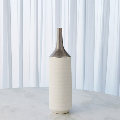 Two Toned Vase by Global Views in gold. Made from ceramic in a eclectic & global style.