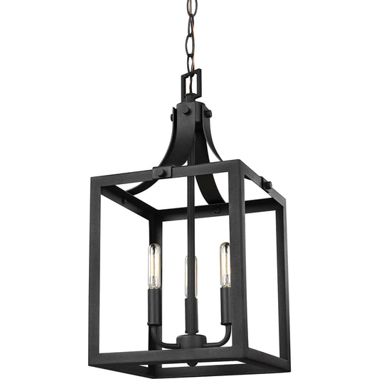 Labette Small Three Light Hall / Foyer by Visual Comfort & Co. in black. Made from steel in a unique style.
