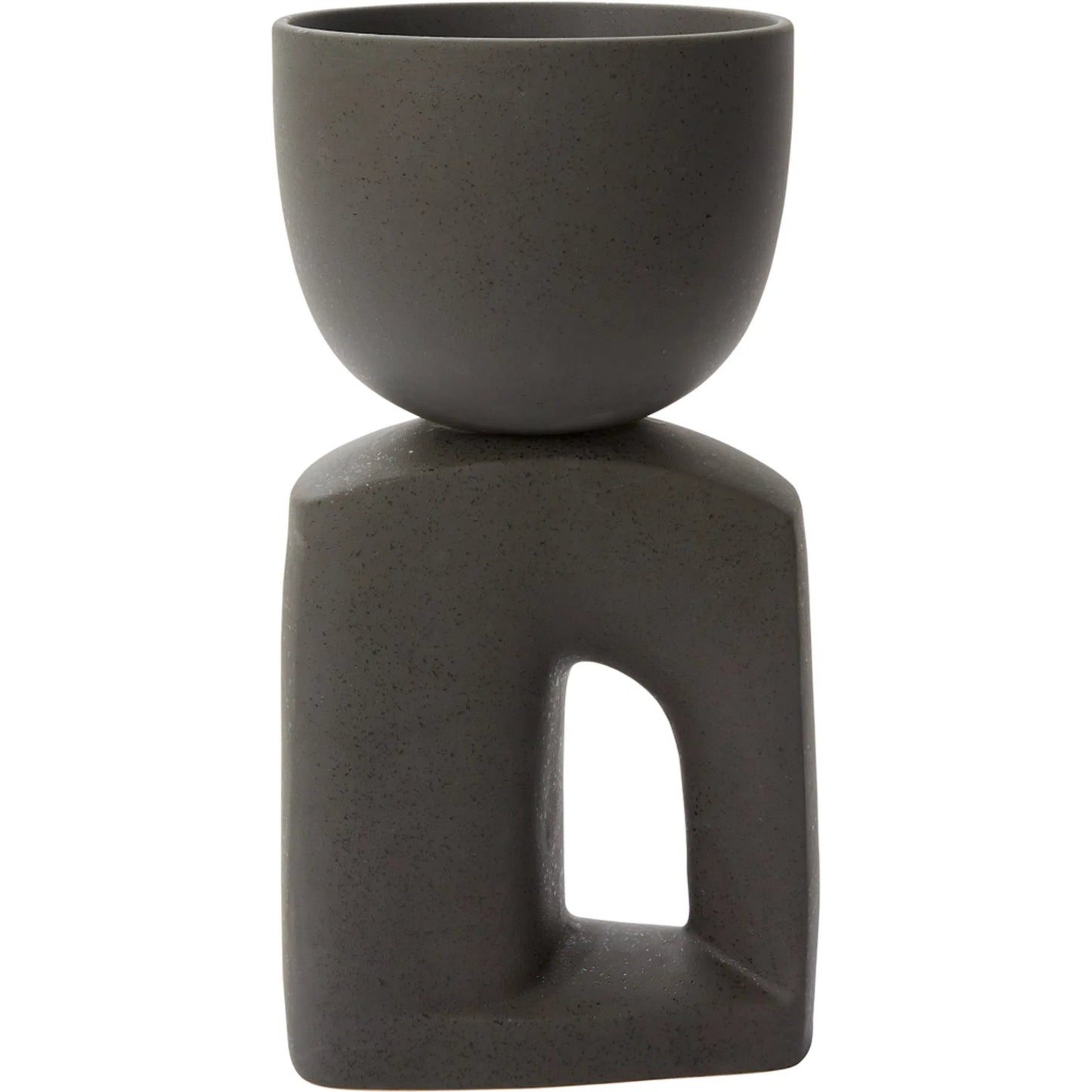 001 SI-2255512 | Primary Silo | Oberon Pot by Accent Decor in black. Made from ceramic in a modern style.