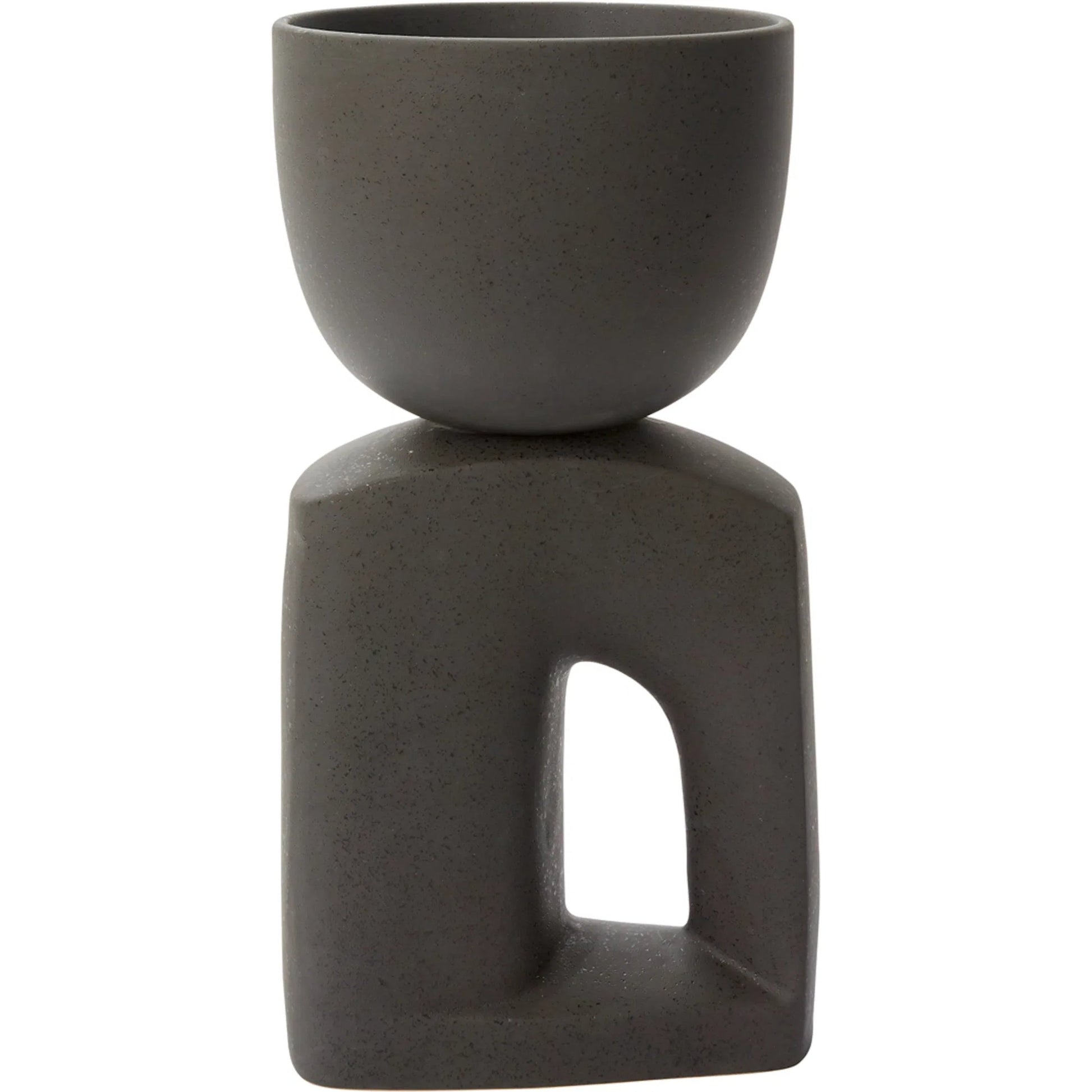 Oberon Pot by Accent Decor in black. Made from ceramic in a modern style.