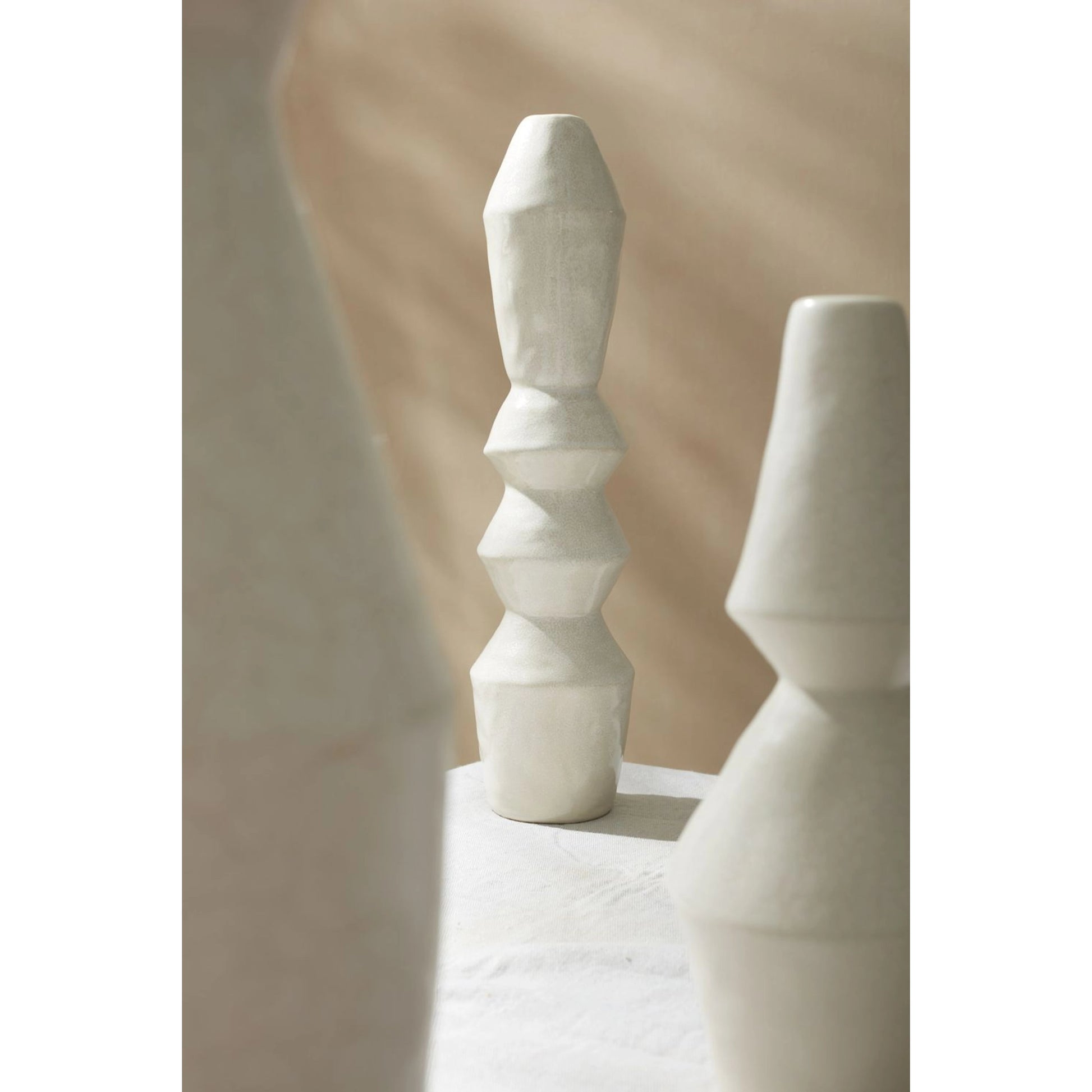 Granada Vase by Accent Decor in white. Made from ceramic in a modern style.
