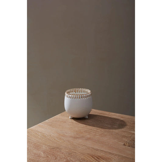 Almeria Pot by Accent Decor in white. Made from ceramic in a modern style.