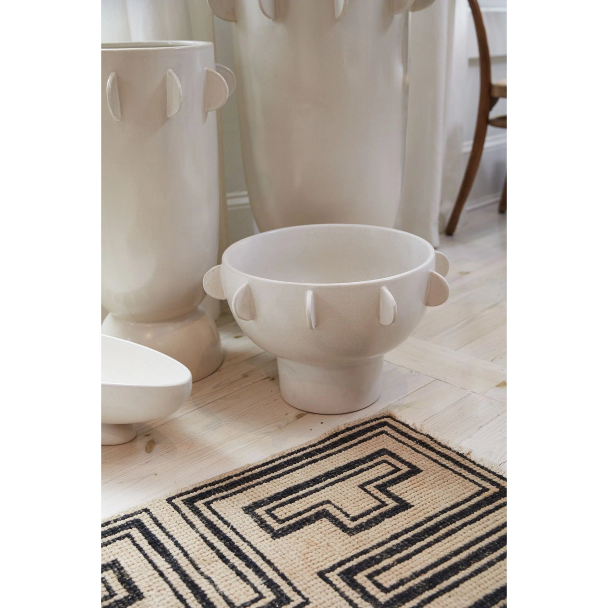 Reverie Bowl by Accent Decor in off-white. Made from ceramic in a modern style.