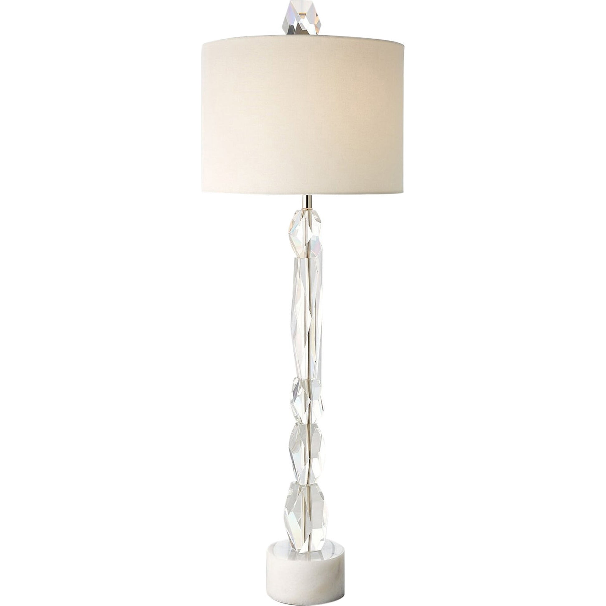 Facette Lamp W/White Marble Base by Global Views. Made from crystal, white marble in a eclectic & global style.