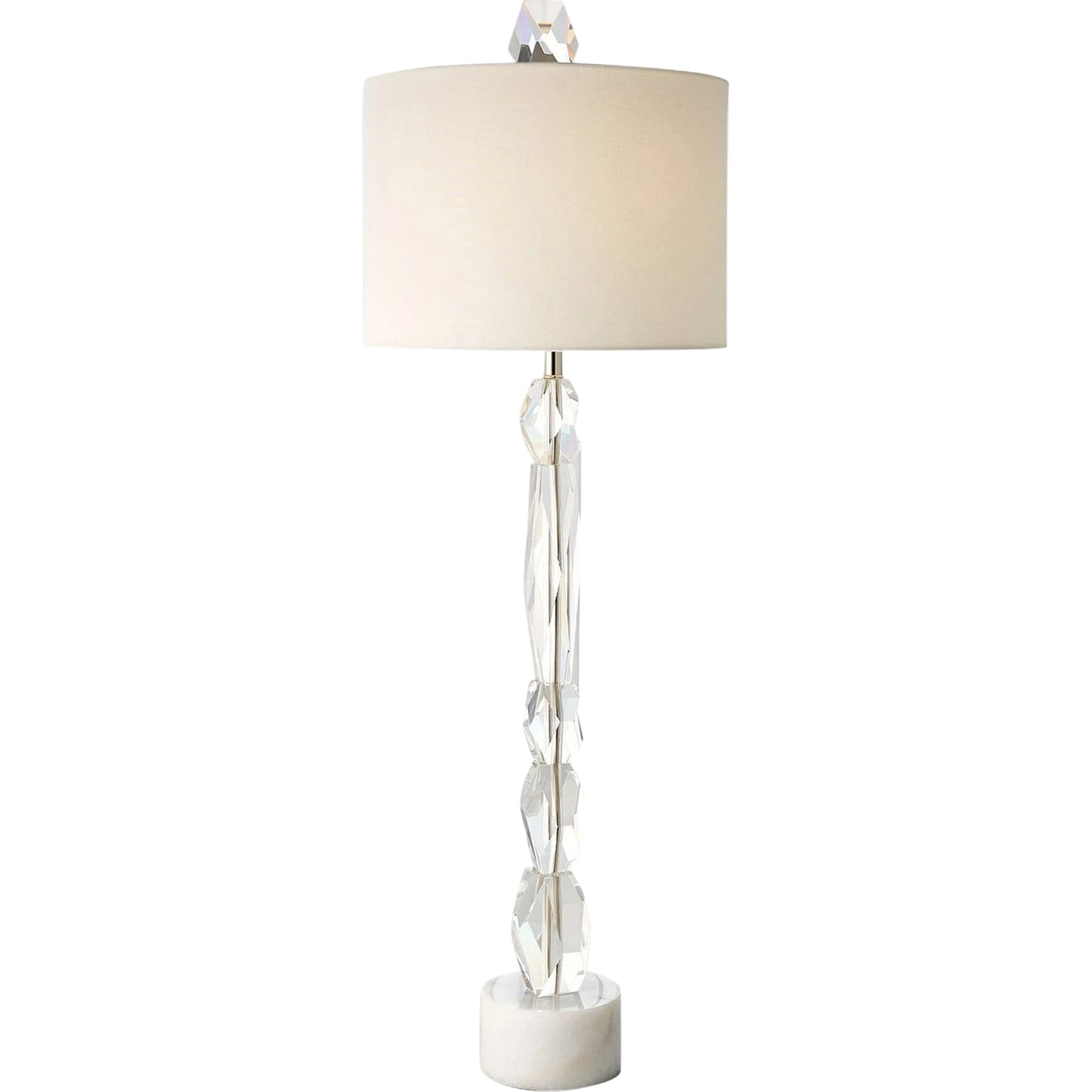 001 SR-939850 | Primary Silo | Facette Lamp W/White Marble Base by Global Views. Made from crystal, white marble in a eclectic & global style.