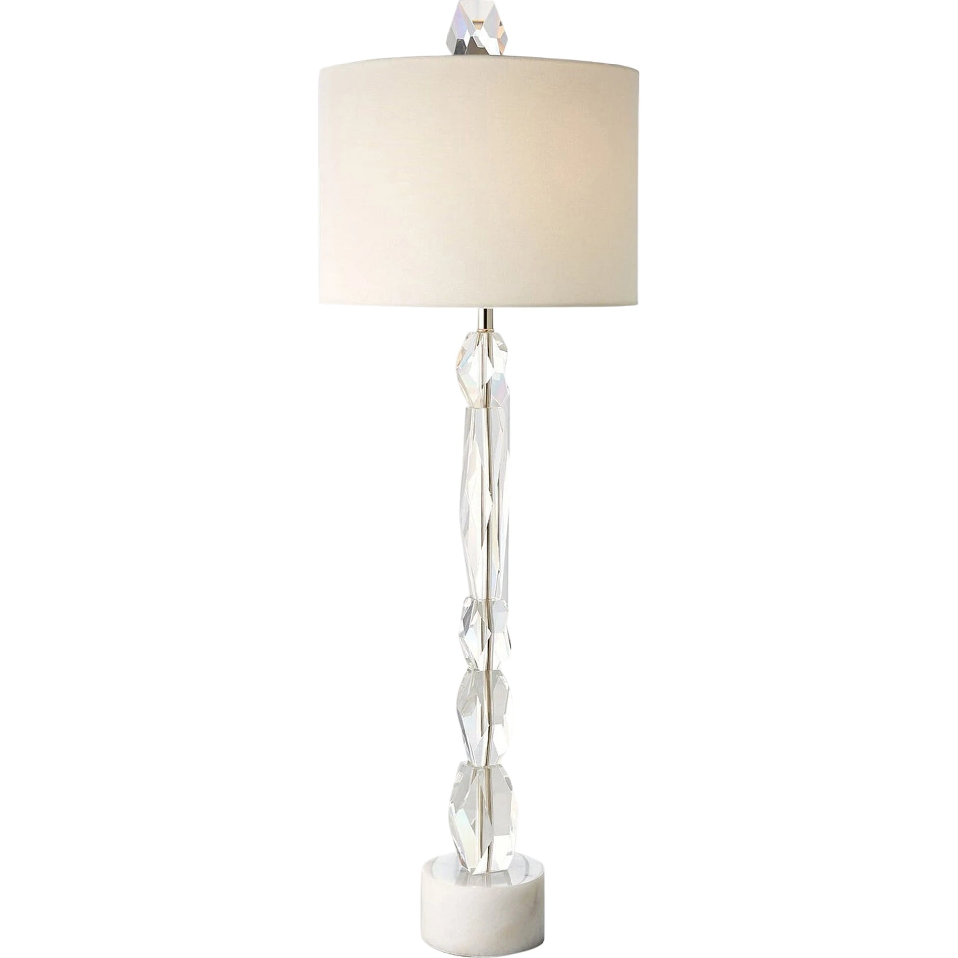 Facette Lamp W/White Marble Base by Global Views. Made from crystal, white marble in a eclectic & global style.