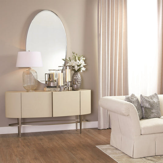 Cylinder Hurricane by Global Views in nickel. Made from brass, nickel, glass in a transitional style.