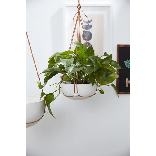 Redondo Hanging Pot by Accent Decor in white. Made from ceramic in a cottage & farmhouse style.