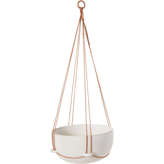 Redondo Hanging Pot by Accent Decor in white. Made from ceramic in a cottage & farmhouse style.