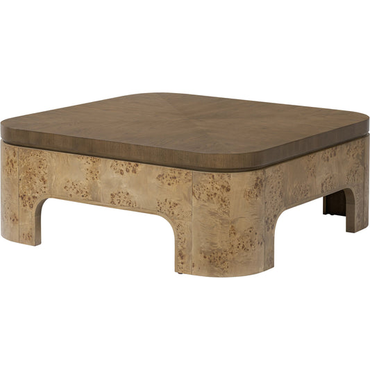 McKinney Table by Varaluz in mushroom oak, mappa burl. Made from unique in a unique style.