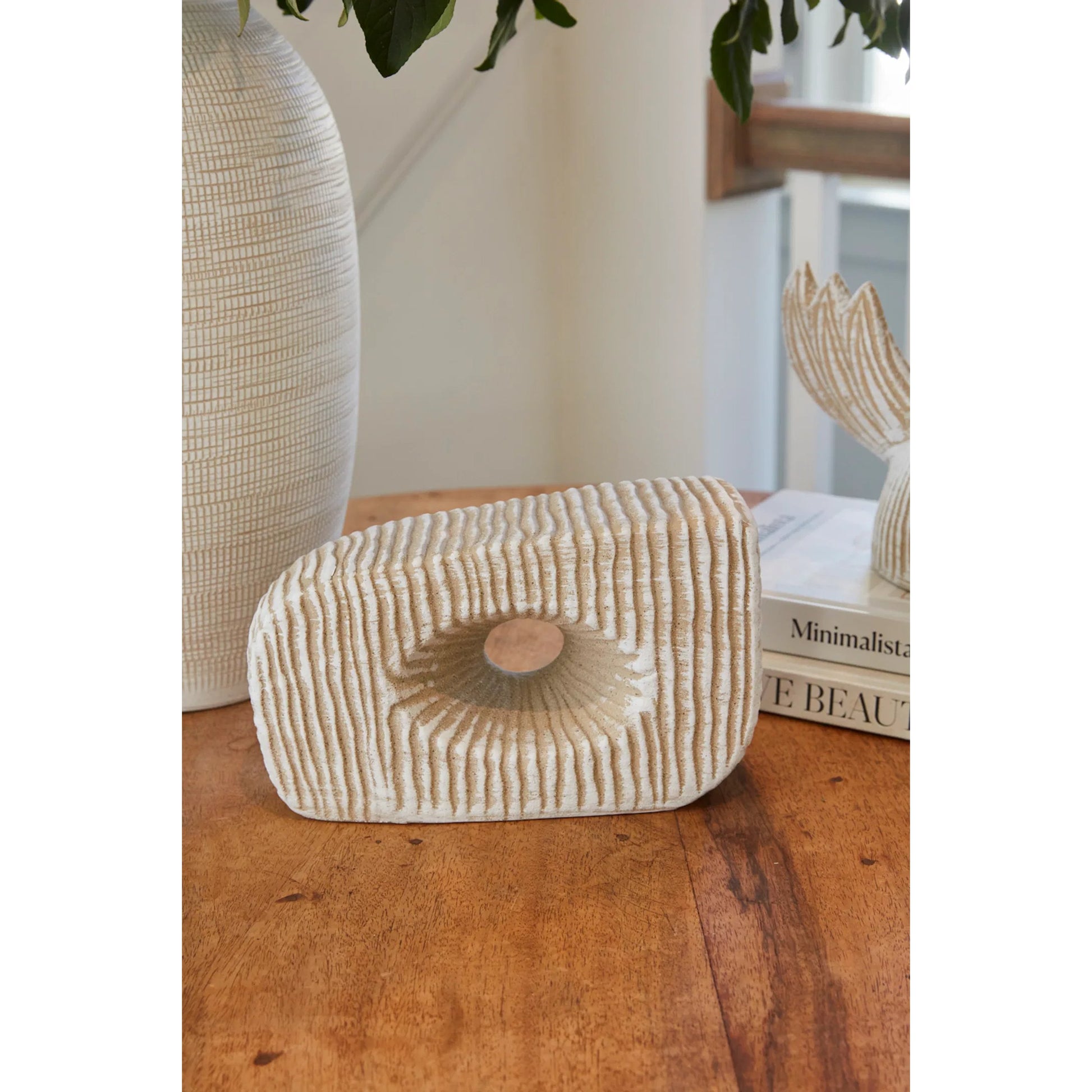 Allegory Cave Sculpture by Accent Decor in off-white. Made from ceramic in a cottage & farmhouse style.