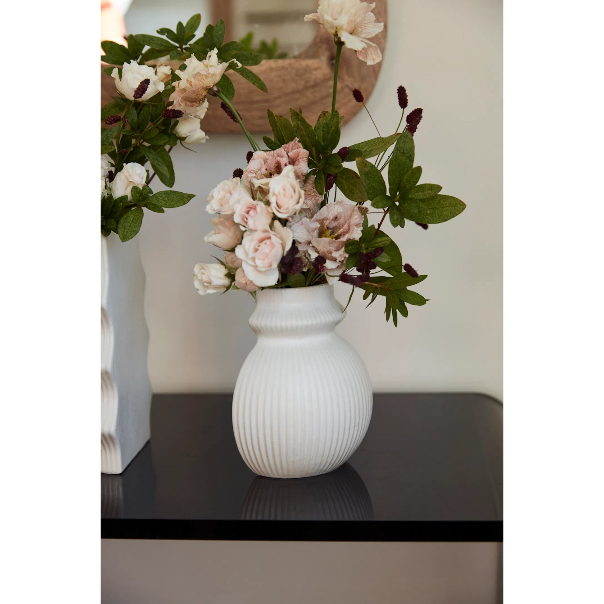 Claude Vase Bookend by Accent Decor in off-white. Made from ceramic in a modern style.