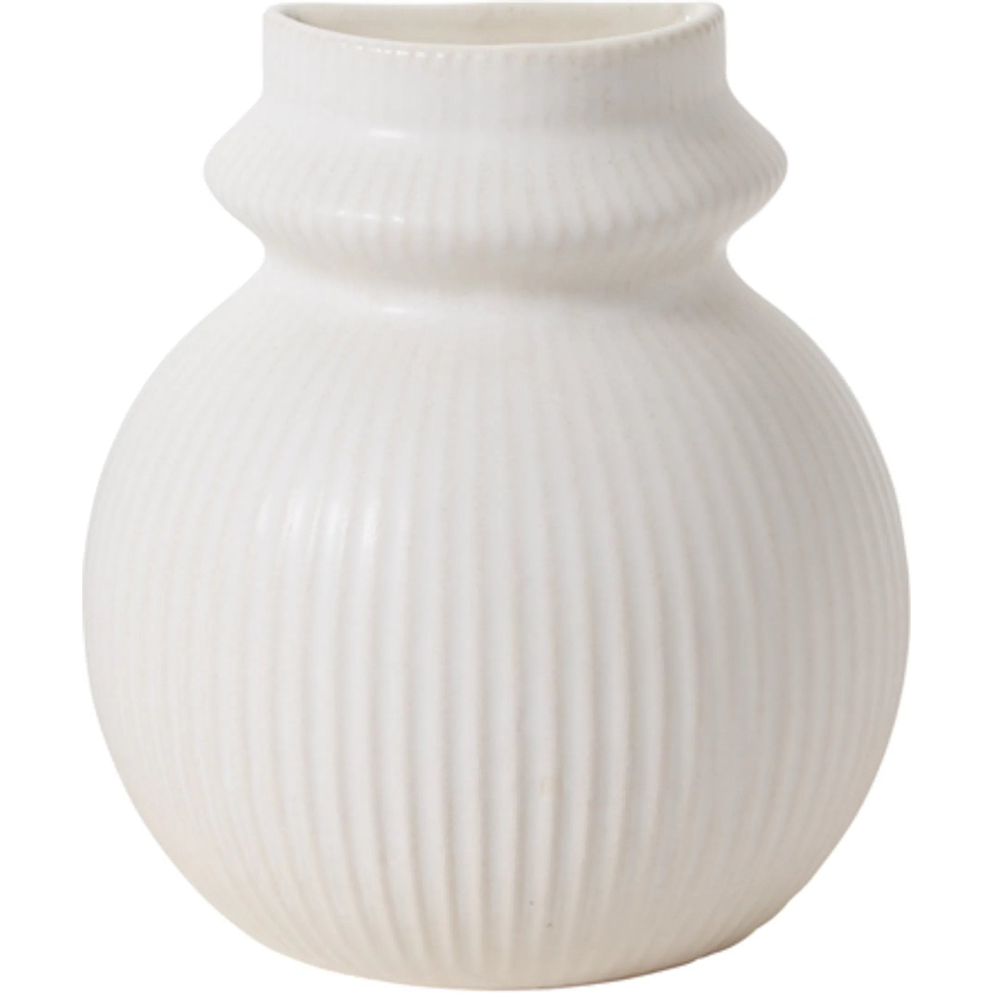 Claude Vase Bookend by Accent Decor in off-white. Made from ceramic in a modern style.