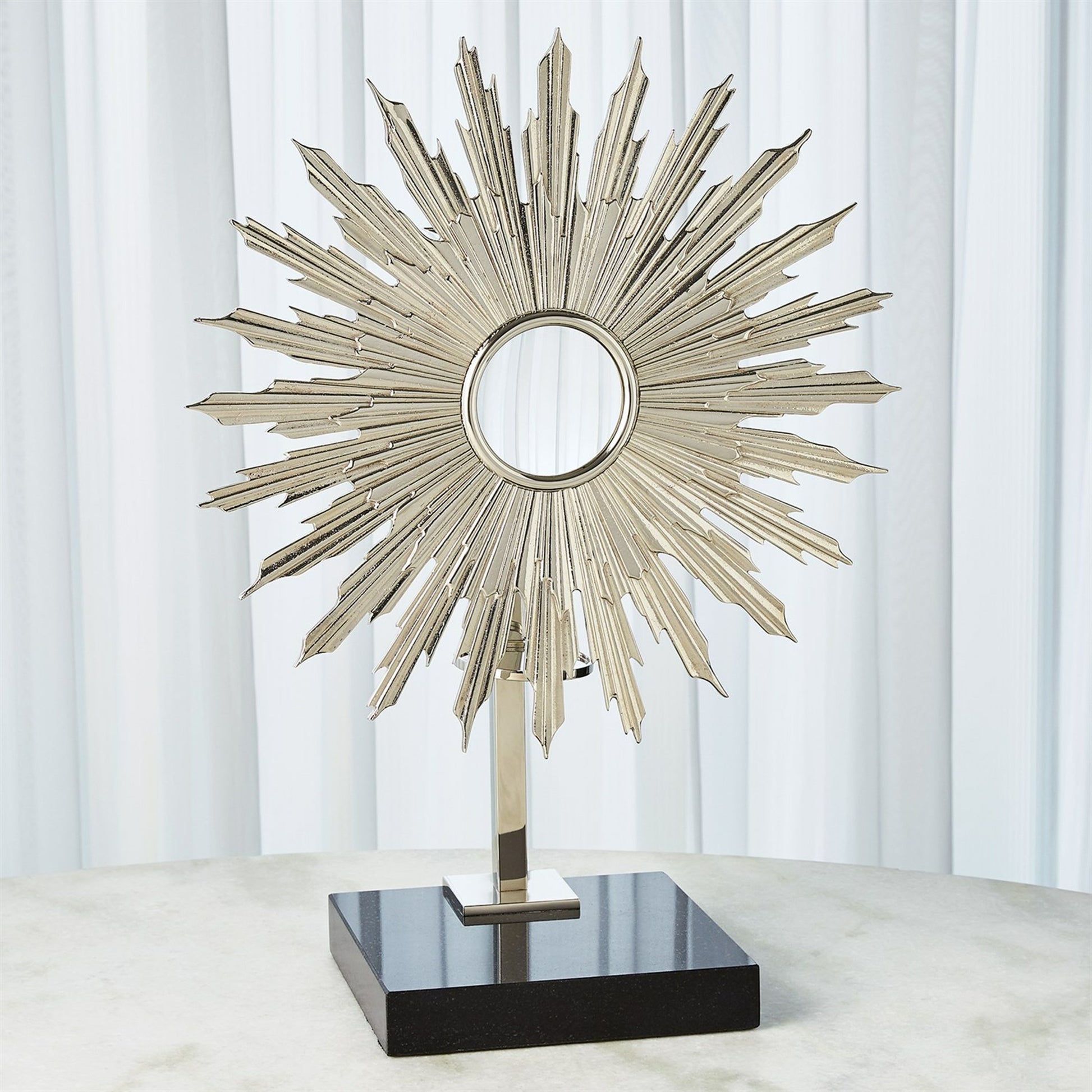 Lumiere by Global Views in nickel. Made from brass, granite in a transitional style.