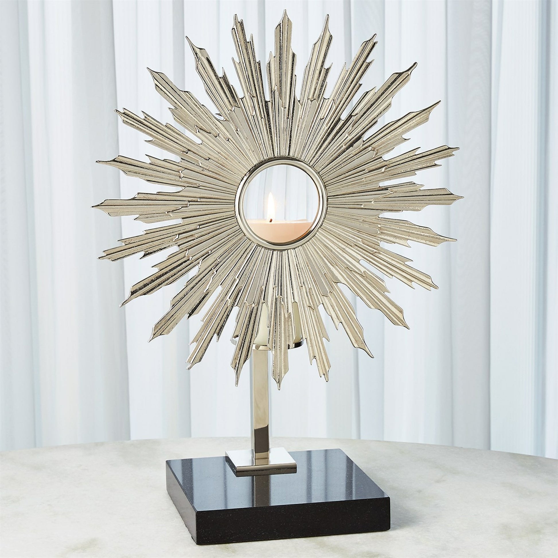 Lumiere by Global Views in nickel. Made from brass, granite in a transitional style.