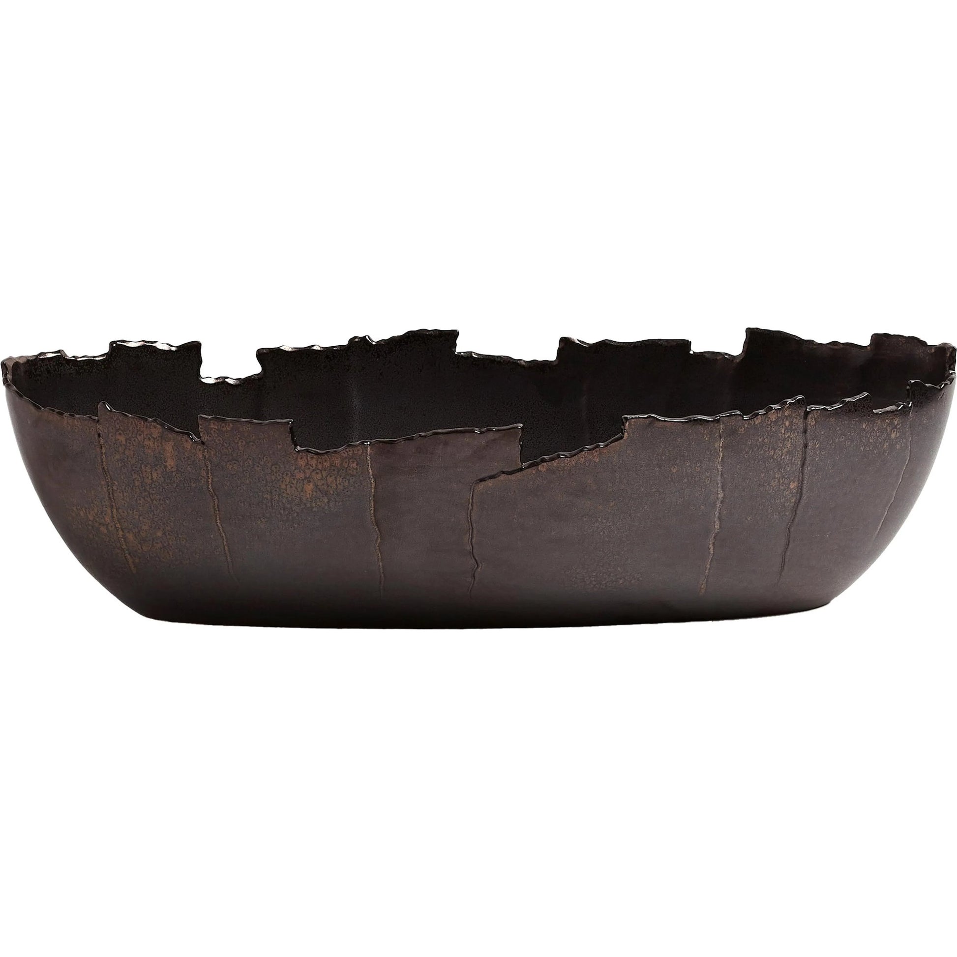 San Andreas Bowl by Global Views in reactive bronze. Made from ceramic in a eclectic & global style.