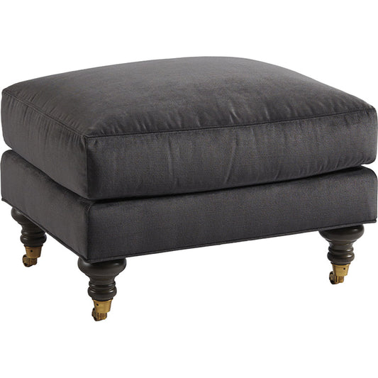 Oxford Ottoman by Lexington in black. Made from unique in a transitional style.