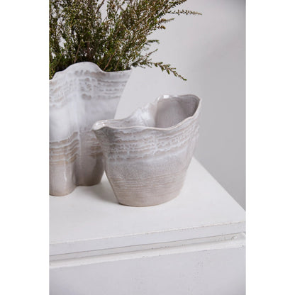 Claribel Vase by Accent Decor in off, white. Made from ceramic in a unique style.