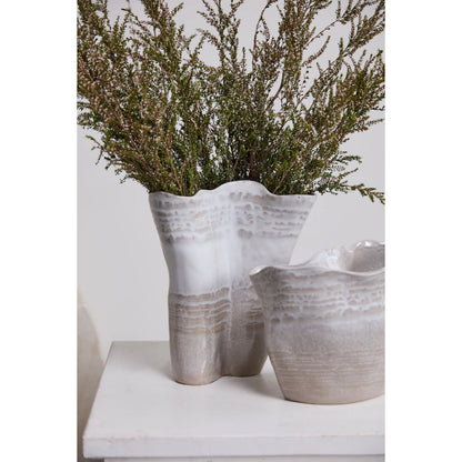 Claribel Vase by Accent Decor in off, white. Made from ceramic in a unique style.