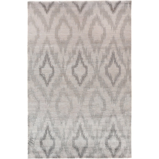 Bamboo Silk 5162 Rug by Exquisite Rugs in light silver, gray. Made from bamboo silk in a unique style.