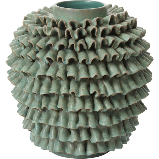 En Pointe Vase by Accent Decor in green. Made from ceramic in a unique style.