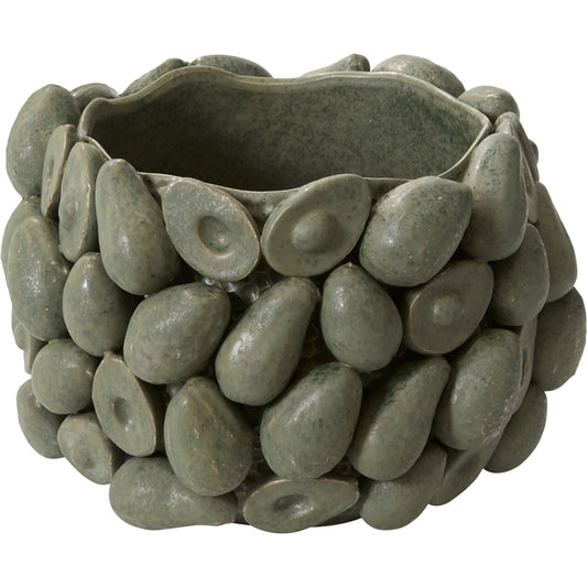 001 SI-2539804 | Primary Silo | Layered Avocado Pot by Accent Decor in green. Made from ceramic in a unique style.