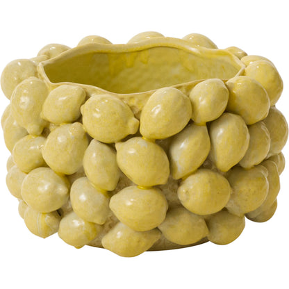Layered Lemon Pot by Accent Decor in yellow. Made from ceramic in a unique style.