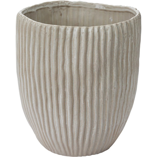 Riptide Pot by Accent Decor in brown. Made from ceramic in a unique style.