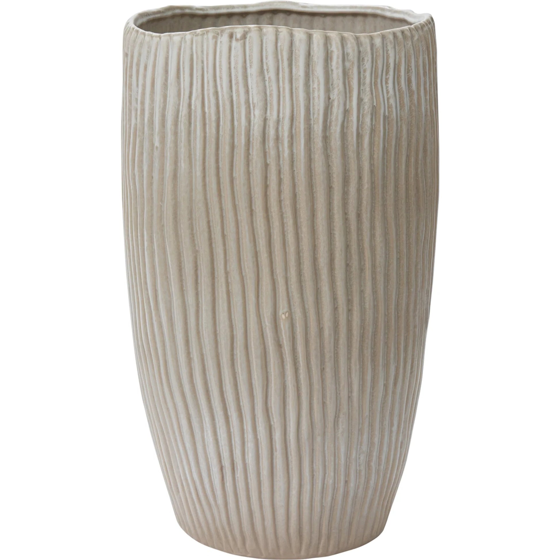 Riptide Planter by Accent Decor in brown. Made from ceramic in a modern style.