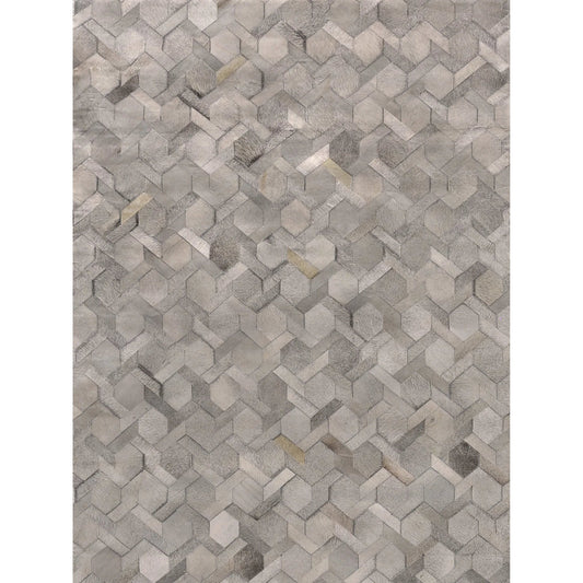 Natural Hide 5167 Rug by Exquisite Rugs in silver. Made from leather hide in a unique style.