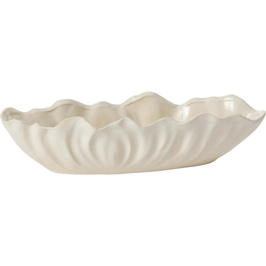 Coastline Trough by Accent Decor in off, white. Made from ceramic in a unique style.