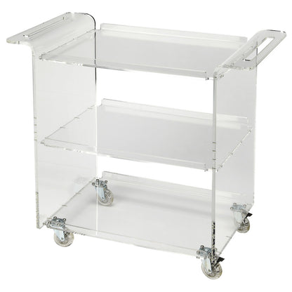 Crystal Clear Acrylic Trolley Server by Butler Specialty Company in clear and clear acrylic. Made from clear acrylic in a modern style.