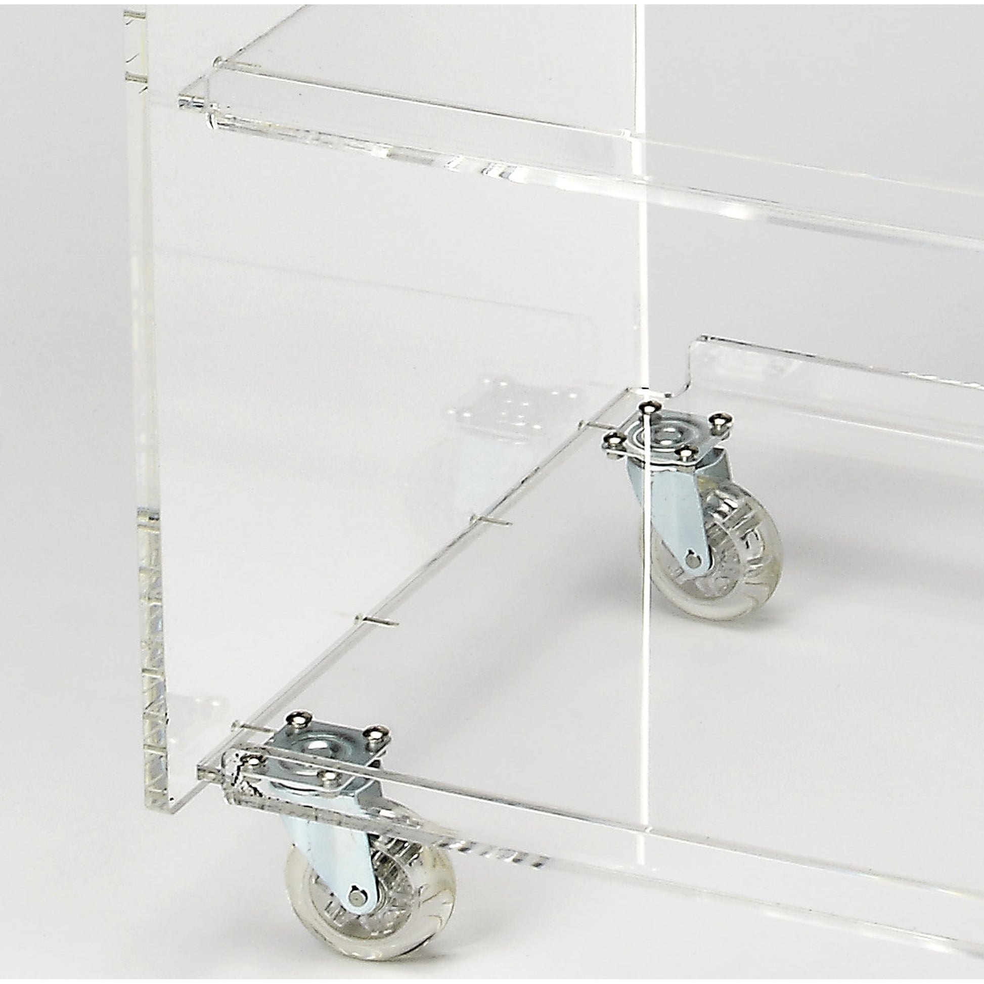 Crystal Clear Acrylic Trolley Server by Butler Specialty Company in clear and clear acrylic. Made from clear acrylic in a modern style.