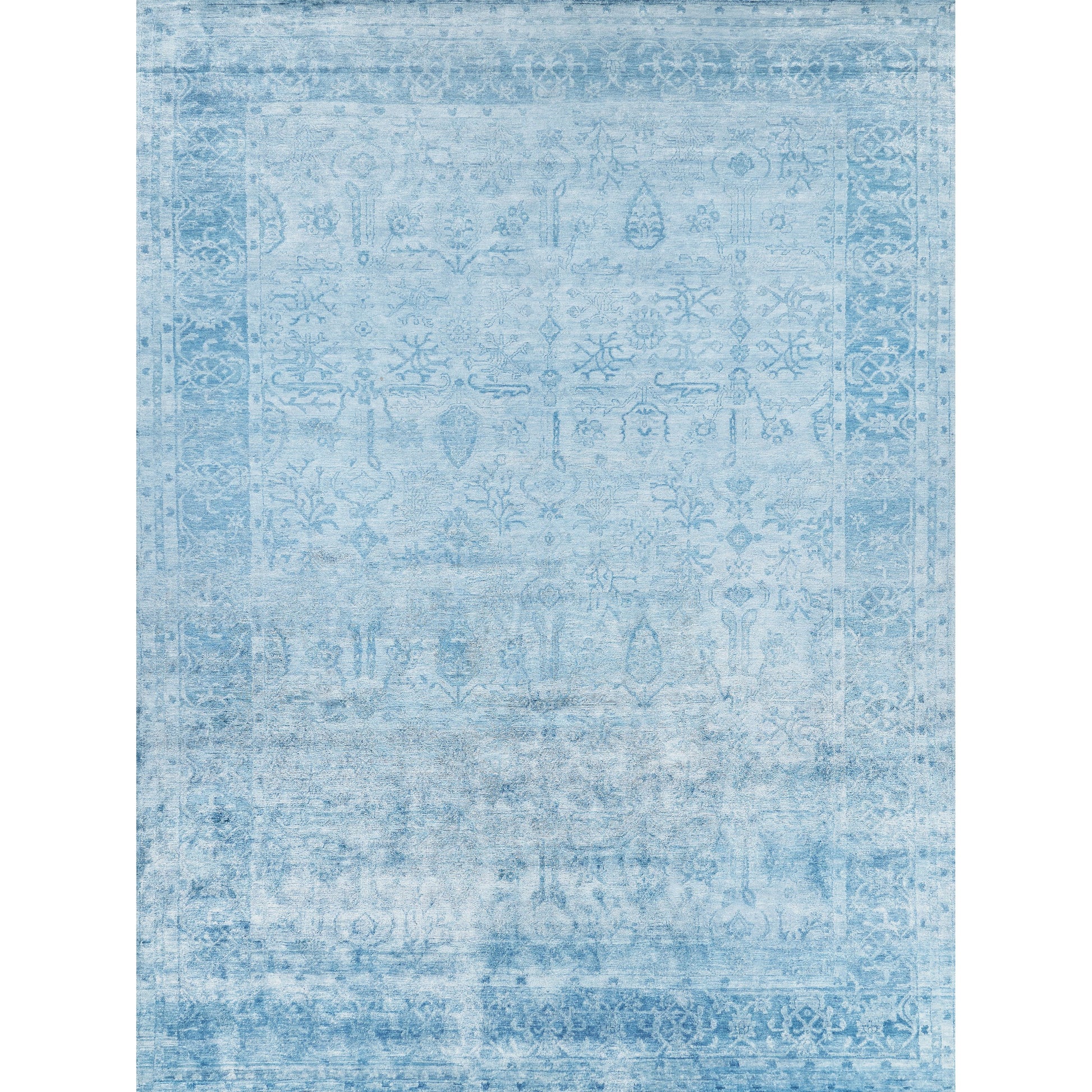 Antique'd Silk Rug by Exquisite Rugs. Made from bamboo silk in a unique style.