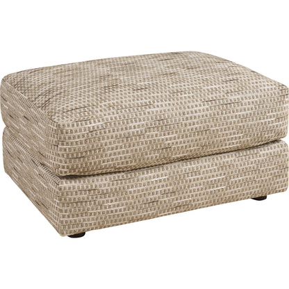 Millington Ottoman by Barclay Butera in beige, tan. Made from mahogany, fabric in a unique style.