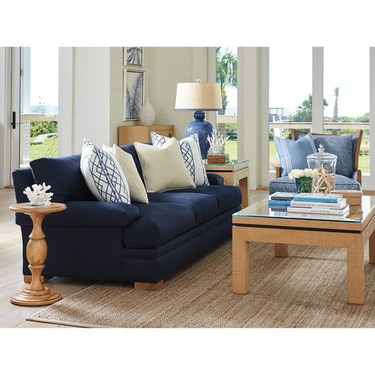 Maxwell Sofa by Lexington in navy. Made from unique in a transitional style.