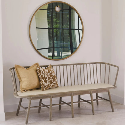 Spindle Long Bench by Global Views. Made from american oak in a coastal style.