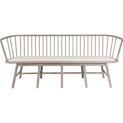 Spindle Long Bench by Global Views. Made from american oak in a coastal style.