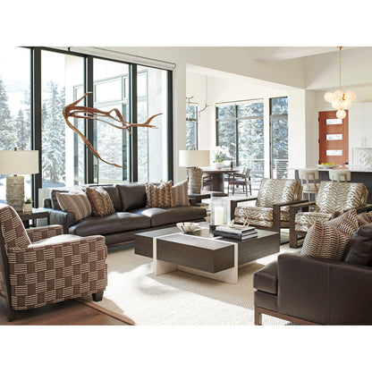 Solace Square Cocktail Table by Lexington in dark mocha canyon, light monterey. Made from unique in a modern style.