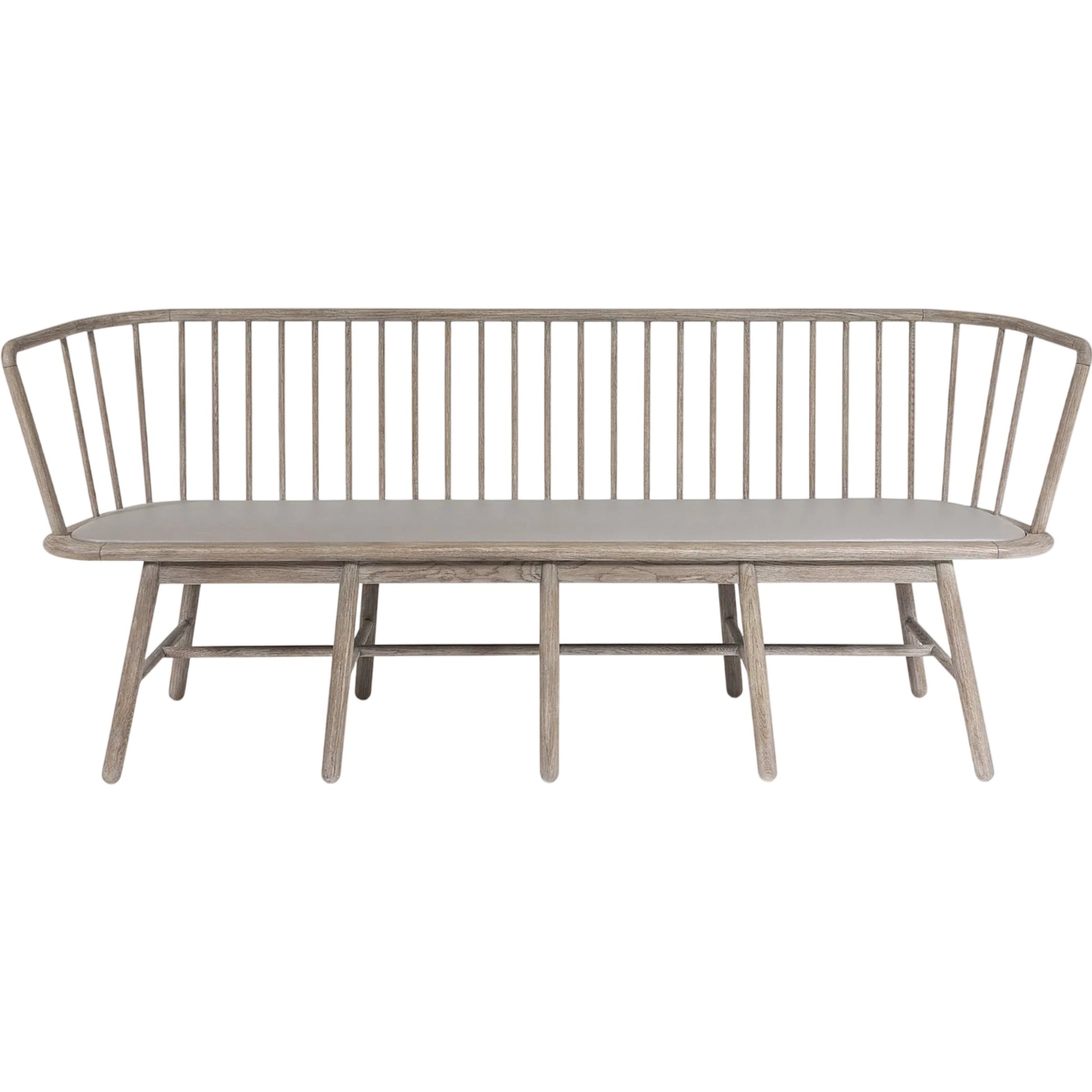 Spindle Long Bench by Global Views. Made from american oak in a coastal style.