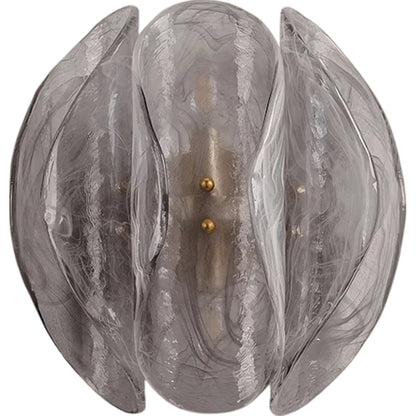 Anatase Wall Sconce by Corbett in vintage gold leaf. Made from iron in a modern style.