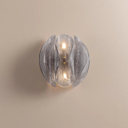 Anatase Wall Sconce by Corbett in vintage gold leaf. Made from iron in a modern style.