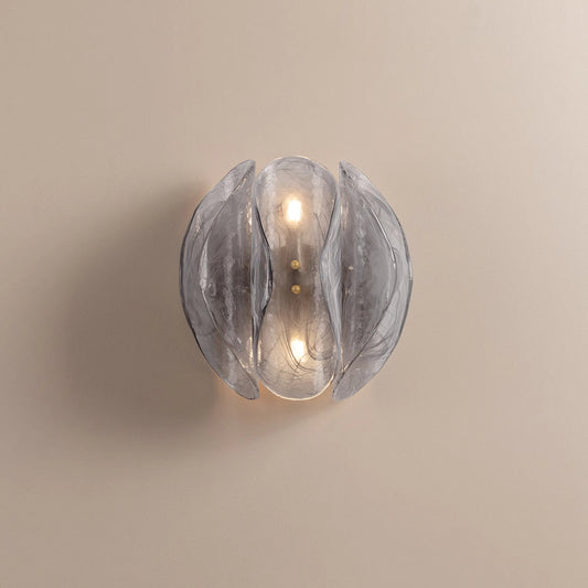 Anatase Wall Sconce by Corbett in vintage gold leaf. Made from iron in a modern style.