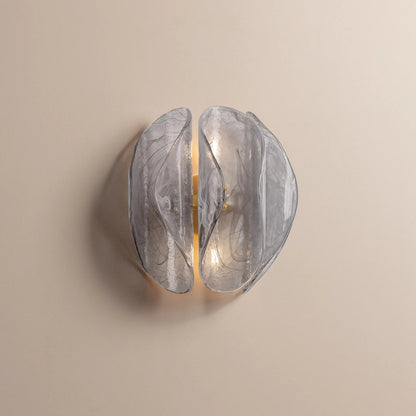 Anatase Wall Sconce by Corbett in vintage gold leaf. Made from iron in a modern style.