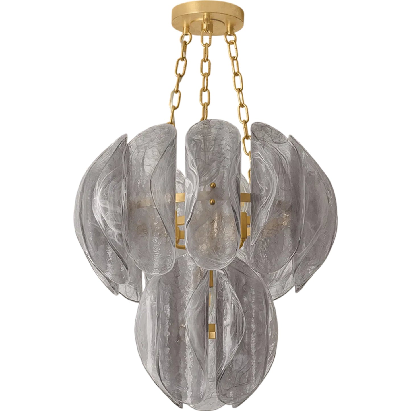 001 SI-2374158 | Primary Silo | Anatase 5-Light Chandelier by Corbett in vintage gold leaf. Made from iron in a modern style.