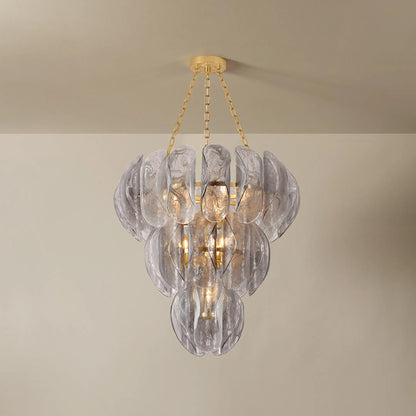 Anatase 10-Light Chandelier by Corbett in vintage gold leaf. Made from iron in a modern style.