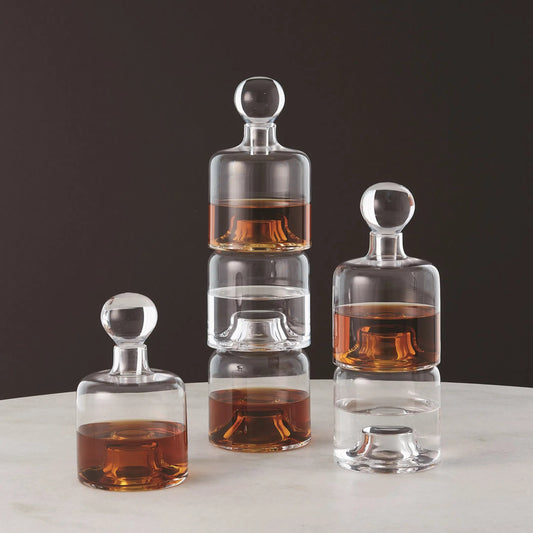 Double Stac Decanter by Global Views. Made from glass in a transitional style.