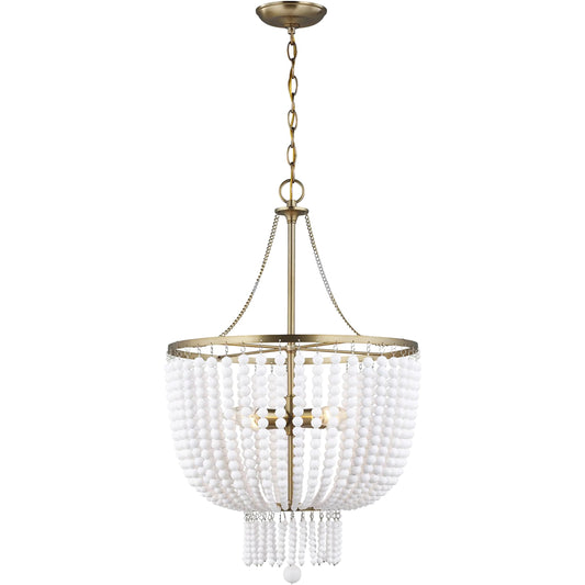 001 SI-2226719 | Primary Silo | Jackie Four Light Pendant by Visual Comfort & Co. in satin brass. Made from steel in a unique style.