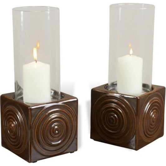 Josef Hurricanes by Interlude Home in sepia metallic. Made from ceramic, glass in a modern style.